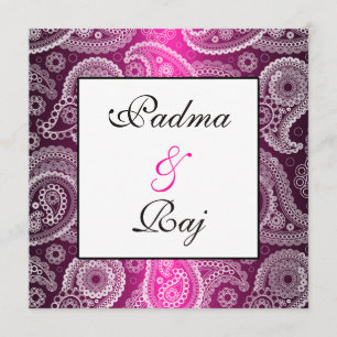 Shimmer rose et blanc Faire-part de mariage rose e