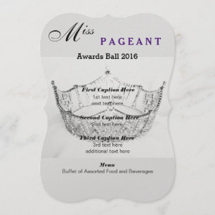 Shimmer Silver Crown Awards Ball Program Card