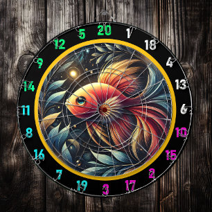 Shimmering Betta Dartboard Game Set