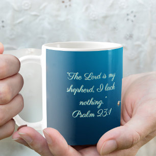 Shimmering Blue and God Frame Customizable Coffee Mug