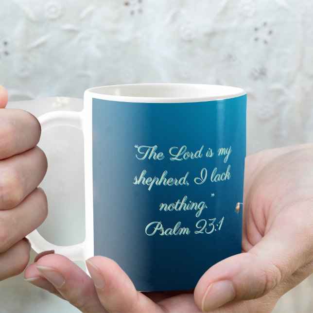 Shimmering Blue and God Frame Customizable  Coffee Mug (Creator Uploaded)