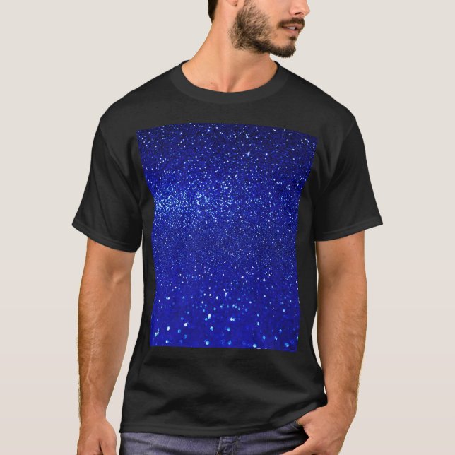 Shimmering Blue Glitter Canvas T-Shirt (Front)