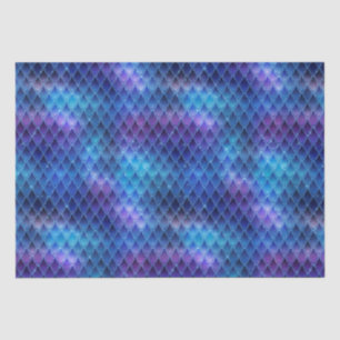 Shimmering Blue Ombre & Glitter Dragon Scales Tissue Paper