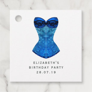 Shimmering Blue Velvet Debutante Favour Tags