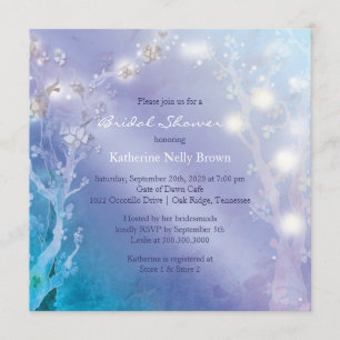 Shimmering Blues Unique Bridal Shower Invitation
