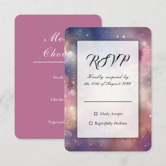 Shimmering Celestial Stardust Skies Meal Choice RSVP Card