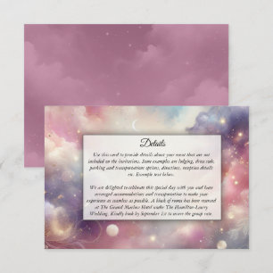 Shimmering Celestial Stardust Skies Wedding Enclosure Card