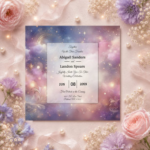 Shimmering Celestial Stardust Skies Wedding Invitation