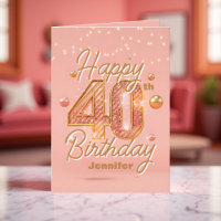Shimmering Chic Blush Pink and Gold 40th Birthday