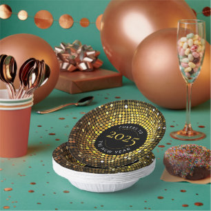 Shimmering Circle Lights New Year's Eve Paper Plate