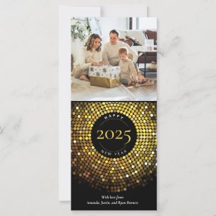 Shimmering Circle Lights New Year's Photo Greeting