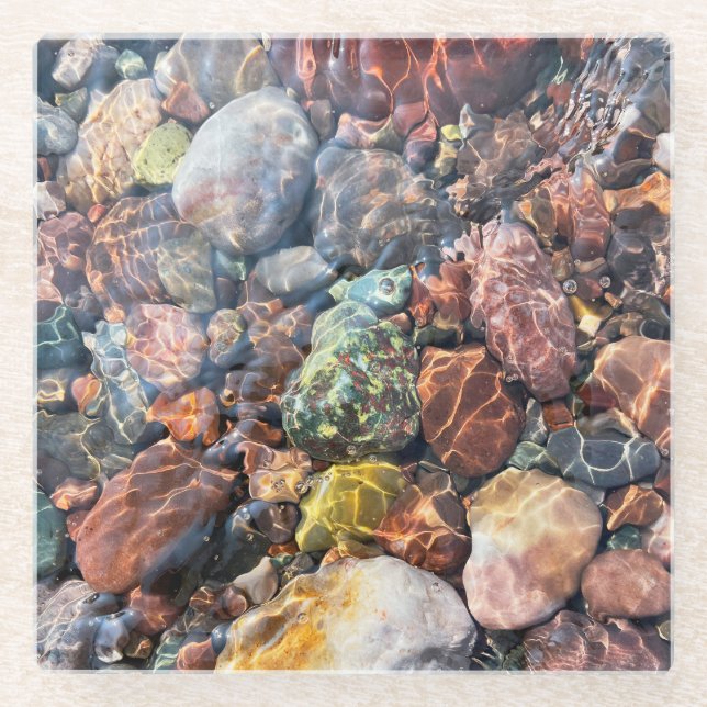 Shimmering Colour Glass Coaster (Front)