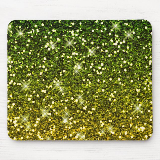 Shimmering Dark Green Gold Glitters Mouse Pad (Front)