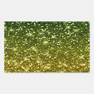 Shimmering Dark Green Gold Glitters Sticker