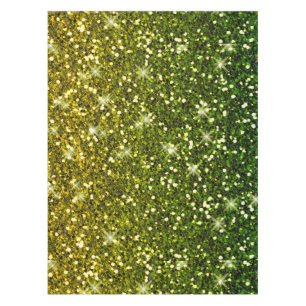 Shimmering Dark Green Gold Glitters Tablecloth