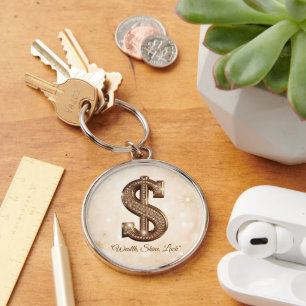 "Shimmering Dollar Sign" Keychain