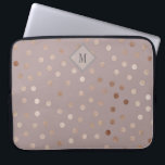 Shimmering Dots Pattern with Your Monogram Laptop Sleeve<br><div class="desc">Stylish and chic,  this design features a lovely mauve pastel purple background covered in a shimmering dots pattern. A small square frame in matching tones surrounds the monogram that you can personalize with your own desired initial.</div>