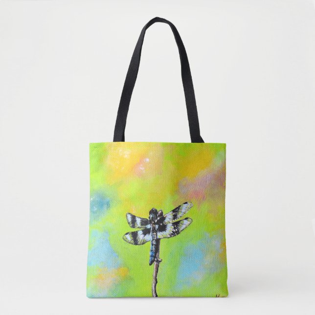Shimmering Dragonfly Painting Tote Bag (Front)