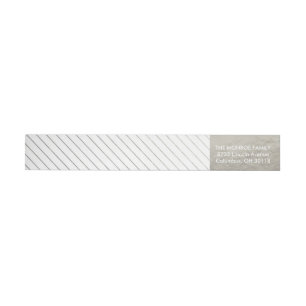 Shimmering Faux Silver Foil Stripes Return Address Wrap Around Label
