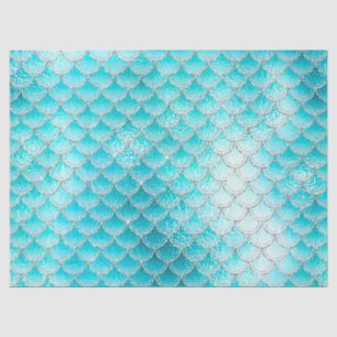 Shimmering Fish Scales on Aqua Deocupage Tissue Paper