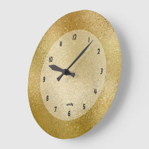 Shimmering gold background image texture large clock