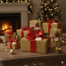 Shimmering Gold Christmas Celebration Gift Paper
