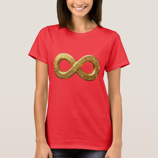 Shimmering Gold Infinity Symbol T-Shirt (Front)