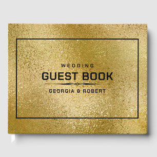 Shimmering gold iridescent texture guest book