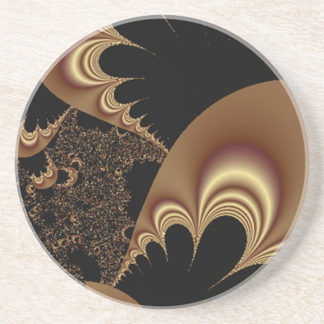 Shimmering Gold Parachutes Abstract Coaster (Front)