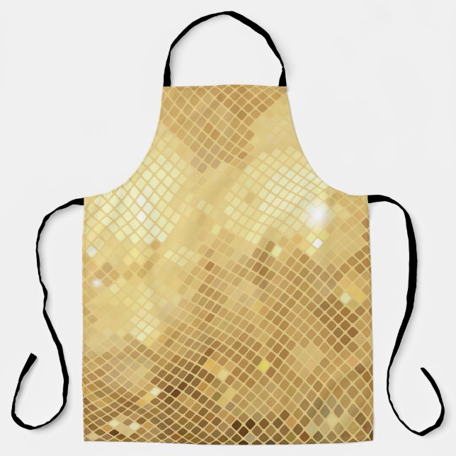 Shimmering Gold Waves: Mosaic Texture Apron (Front)
