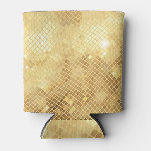 Shimmering Gold Waves: Mosaic Texture Can Cooler (Front)