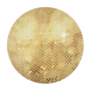 Shimmering Gold Waves: Mosaic Texture Cutting Board