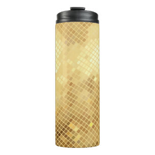 Shimmering Gold Waves: Mosaic Texture Thermal Tumbler