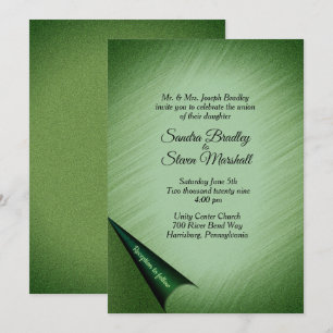 Shimmering Green Wedding Invitation