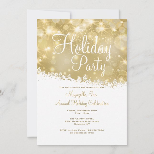 Shimmering Holiday Party Invitation (Front)