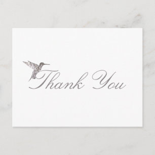 Shimmering Hummingbird Thank You White Postcard