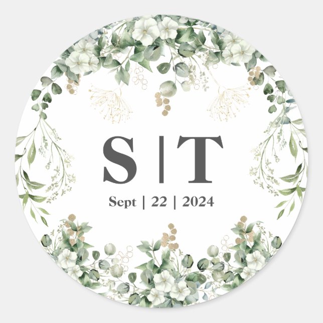 Shimmering Leaves: Personalized Botanical Sticker (Front)