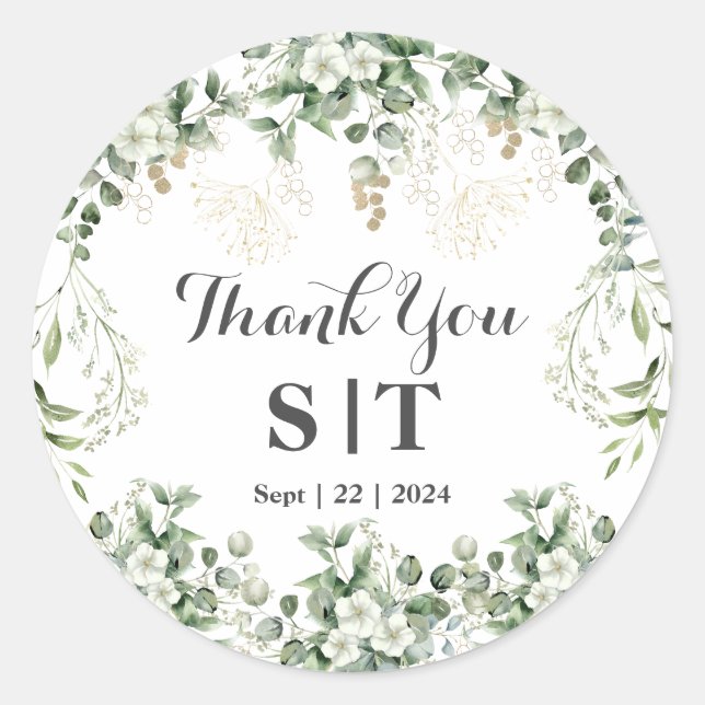 Shimmering Leaves: Personalized Botanical Sticker (Front)
