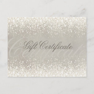 Shimmering Light Glitter Grey Gift Certificate Postcard