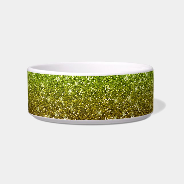 Shimmering Light Green Gold Glitters Bowl (Left)