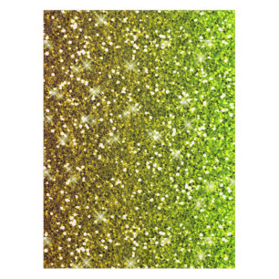 Shimmering Light Green Gold Glitters Tablecloth