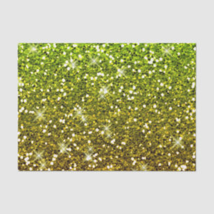 Shimmering Light Green Gold Glitters Tissue Paper