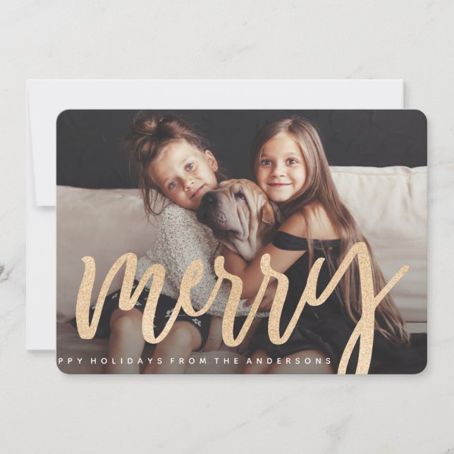 Shimmering Merry Photo Card (Front)