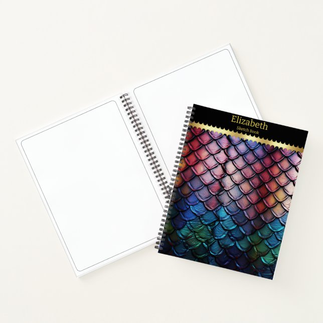 Shimmering multicolored snakeskin in natural light notebook (Inside)