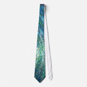 Shimmering Ocean Waves Silk Tie by Juul