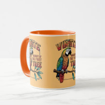 Shimmering Perch: Vibrant Parrot on Fruit Tree