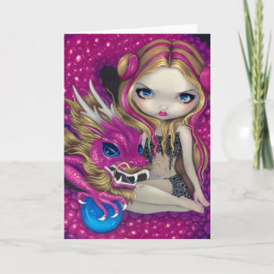 "Shimmering Pink Dragon" Greeting Card