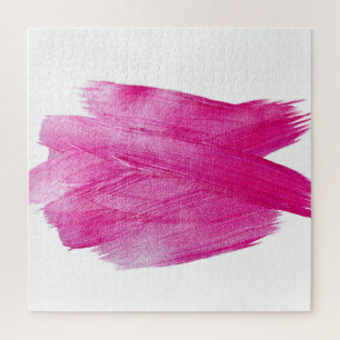 Shimmering Pink Foil: Watercolor Abstract Jigsaw Puzzle