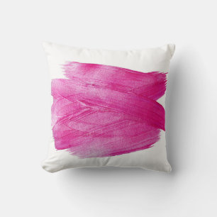 Shimmering Pink Foil: Watercolor Abstract Throw Pillow