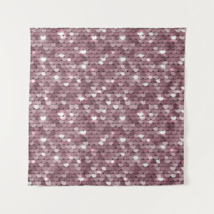Shimmering Pink Sequined Fabric Texture Tapestry